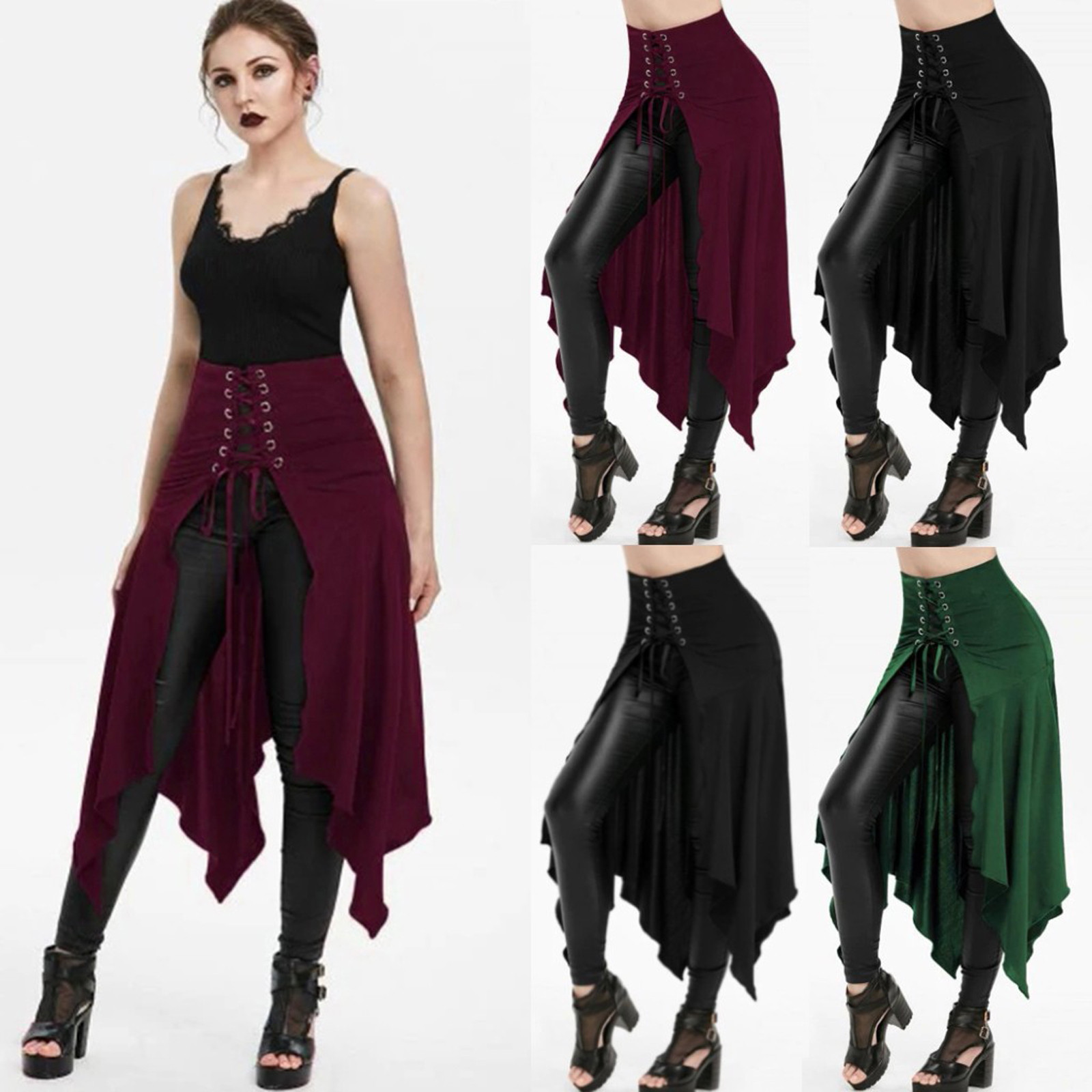 Gotycka Spódnica Czarna Średni – Vintage Fashion Dresses recenzja i cena